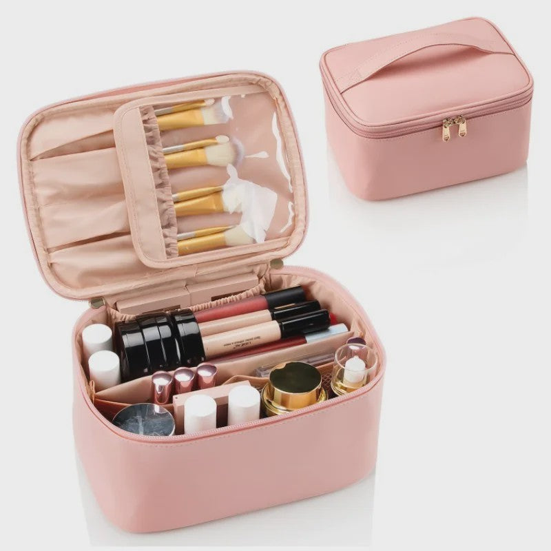 Grote Make-up Tas - Draagbare Kosmetische Organizer met Veel Opbergruimte voor Dames en Meisjes