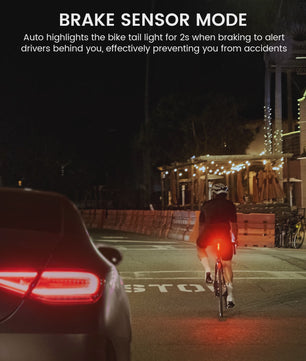 RAVEMEN TR250 Fiets Achterlicht - Oplaadbaar, 250 Lumen, Remlicht Sensor & IPX6 Waterdicht