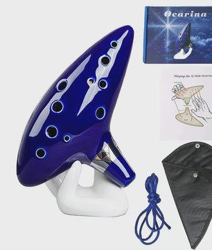 Professionele Keramische Ocarina in Alto C - 12 Tonen, Draagbaar Muziekinstrument met Accessoires