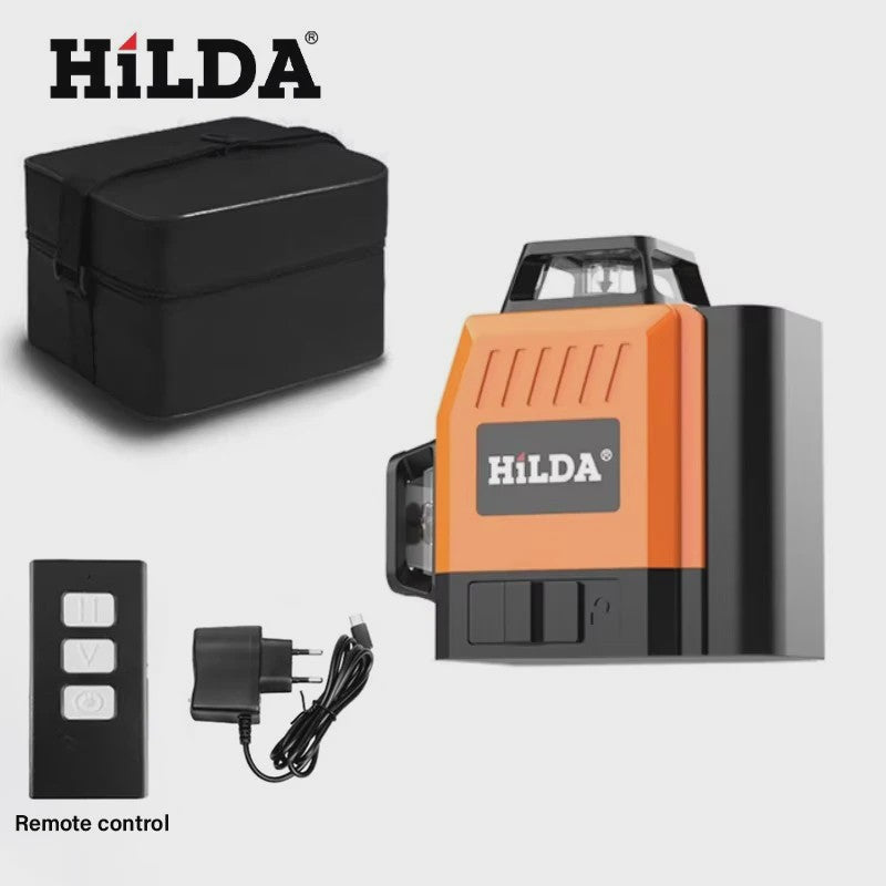 HILDA 3D Laserwaterpas met 12 Groene Lijnen - Zelfnivellerend & Draagbaar