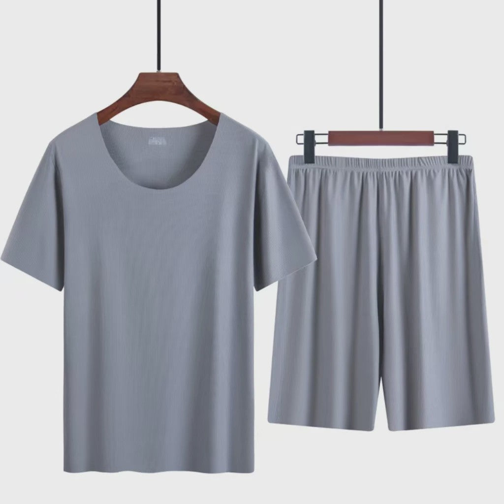 Heren Pyjama Set: IJssilke Korte Mouw & Short - Zomer Comfort