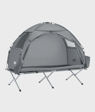 SoBuy 3-in-1 Camping Tent voor 1 Persoon - Groen met Lamp- en Schoenenopslag