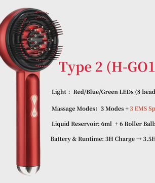 Elektrische Massage Kam met Rode Lichttherapie voor Haargroei en Scalp Verzorging