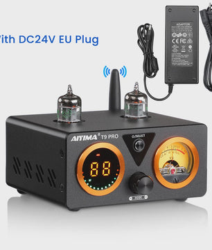 AIYIMA T9 PRO HiFi Bluetooth 5.2 Tube Versterker met VU Meter - 100W x 2 Stereo Audio Amp met USB DAC, COAX & OPT