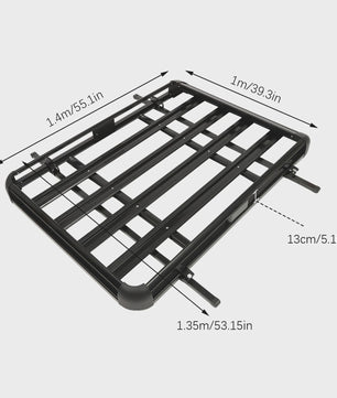 Universele Aluminium Dakdrager Bagagemand Zwart - 140/160x100cm - 150kg Laadvermogen