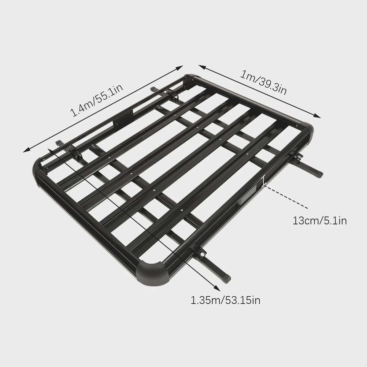 Universele Aluminium Dakdrager Bagagemand Zwart - 140/160x100cm - 150kg Laadvermogen