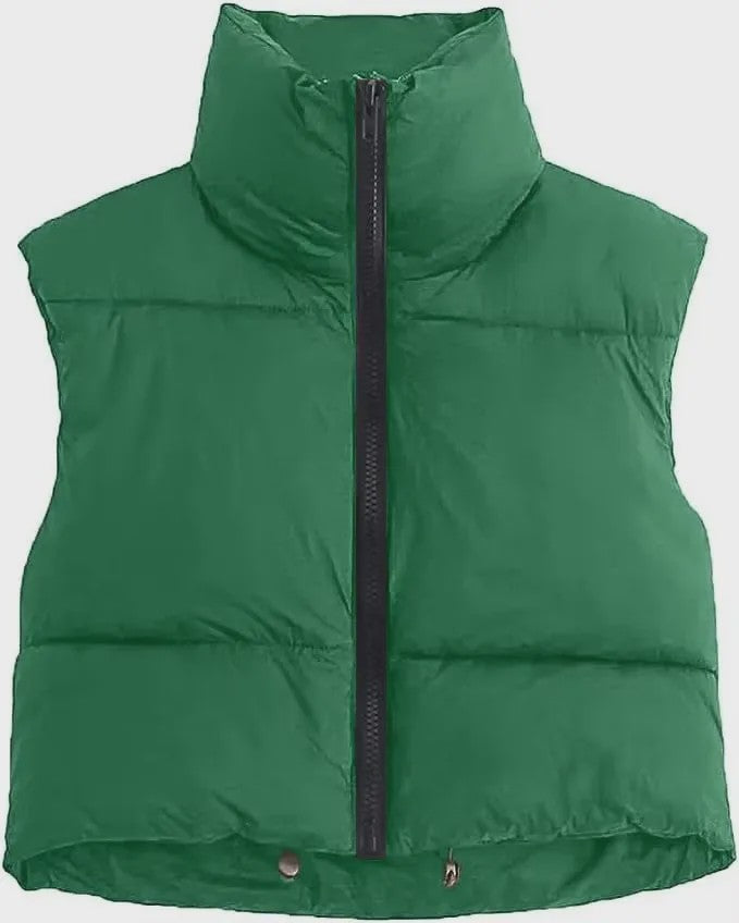 Korte Dames Bodywarmer met Opstaande Kraag - Winter Collectie