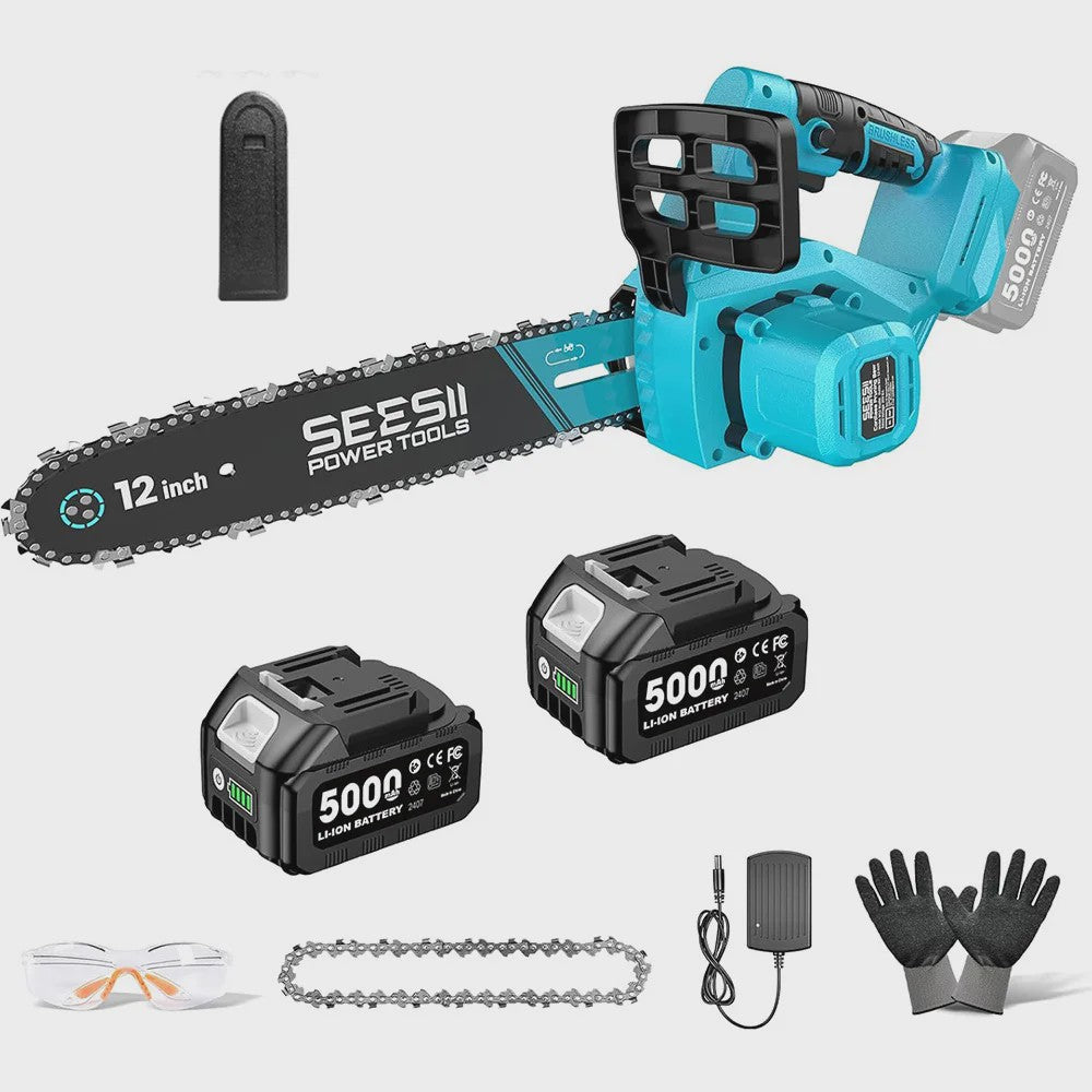 Accu Kettingzaag 1200W 12-inch Borstelloos - Krachtig & Snoerloos Tuinieren