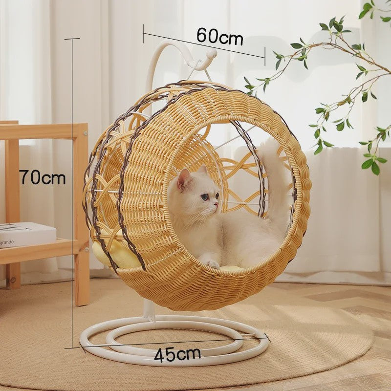 Luxe Rotan Kattenmand Hangend Nest - Comfortabel & Wasbaar