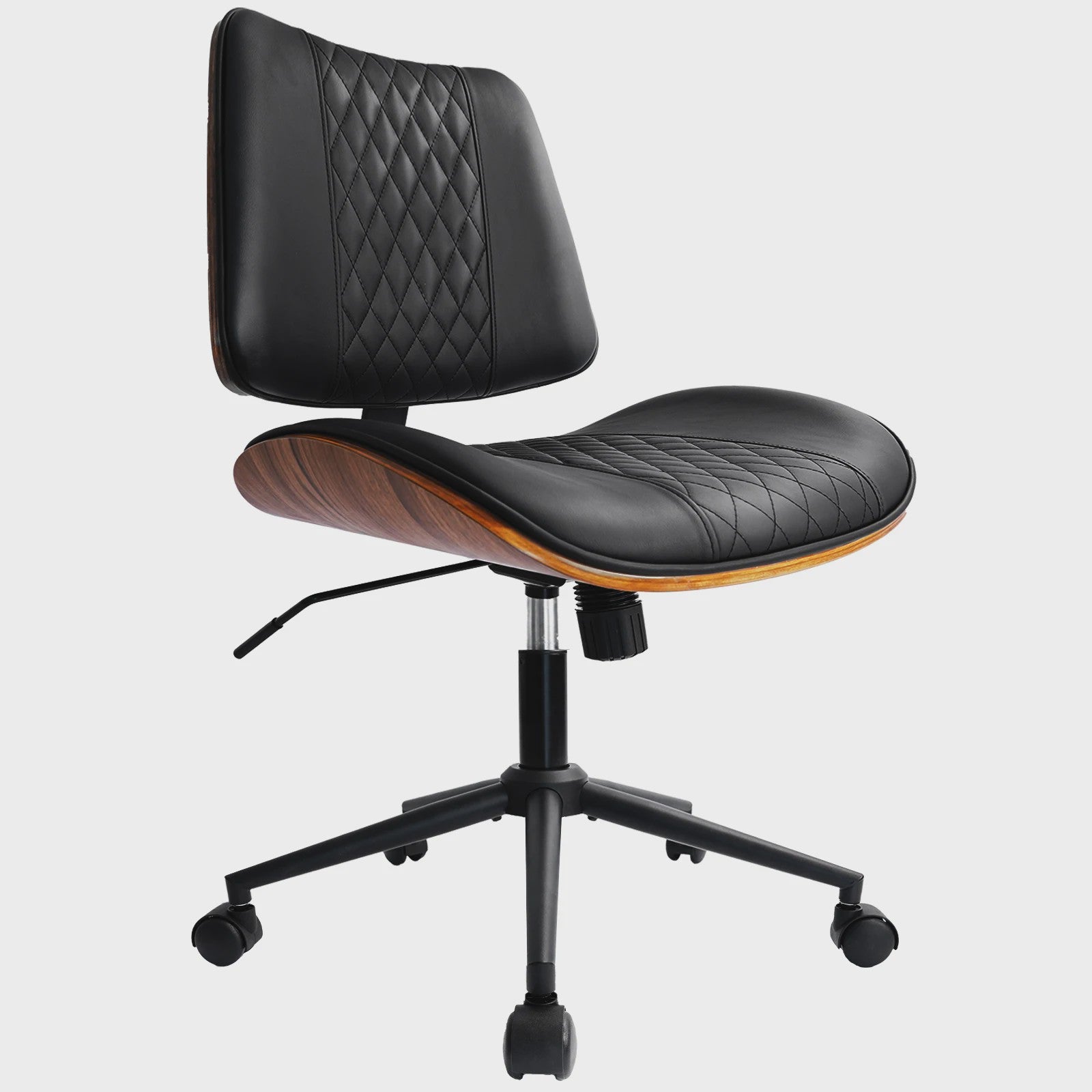 Ergonomische Bureaustoel met Walnoot Finish en Comfortabele Zitting