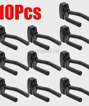 Gitaar Muurbeugel Hanger Set (1-10 Stuks) - Zwart - Universeel voor Gitaar, Bas, Ukulele