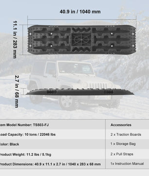 10 Ton Traction Boards (2 stuks) - Off-road Banden Herstelmatten voor SUV, Jeep, Camper