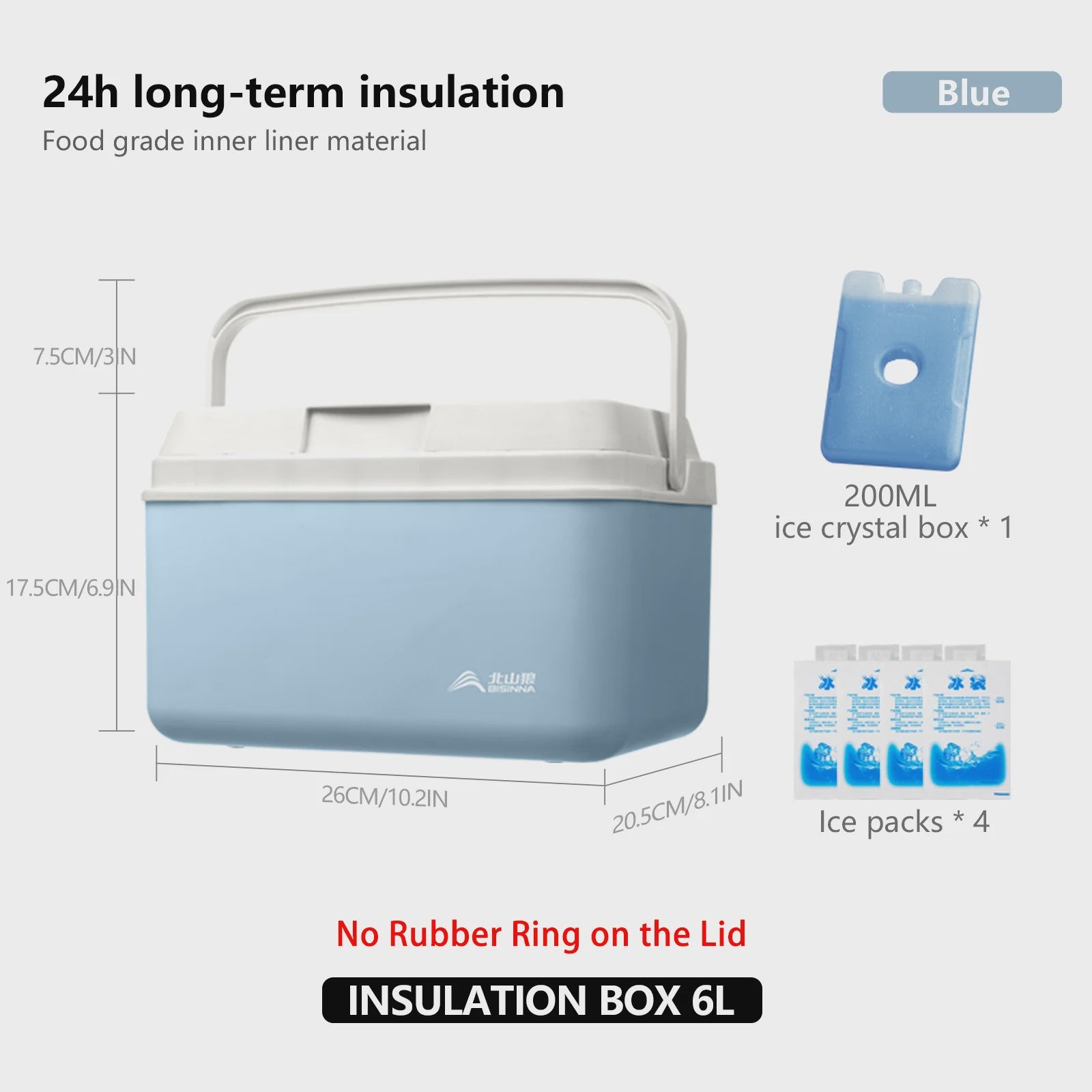 BISINNA Camping Koelbox 6L/9L/15L - Draagbare Outdoor Koelbox voor Picknick, Vissen & Strand