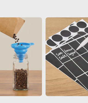 24 Delige Set Glazen Kruidenpotjes 120ml met Shaker Insert - Keuken Organisatie