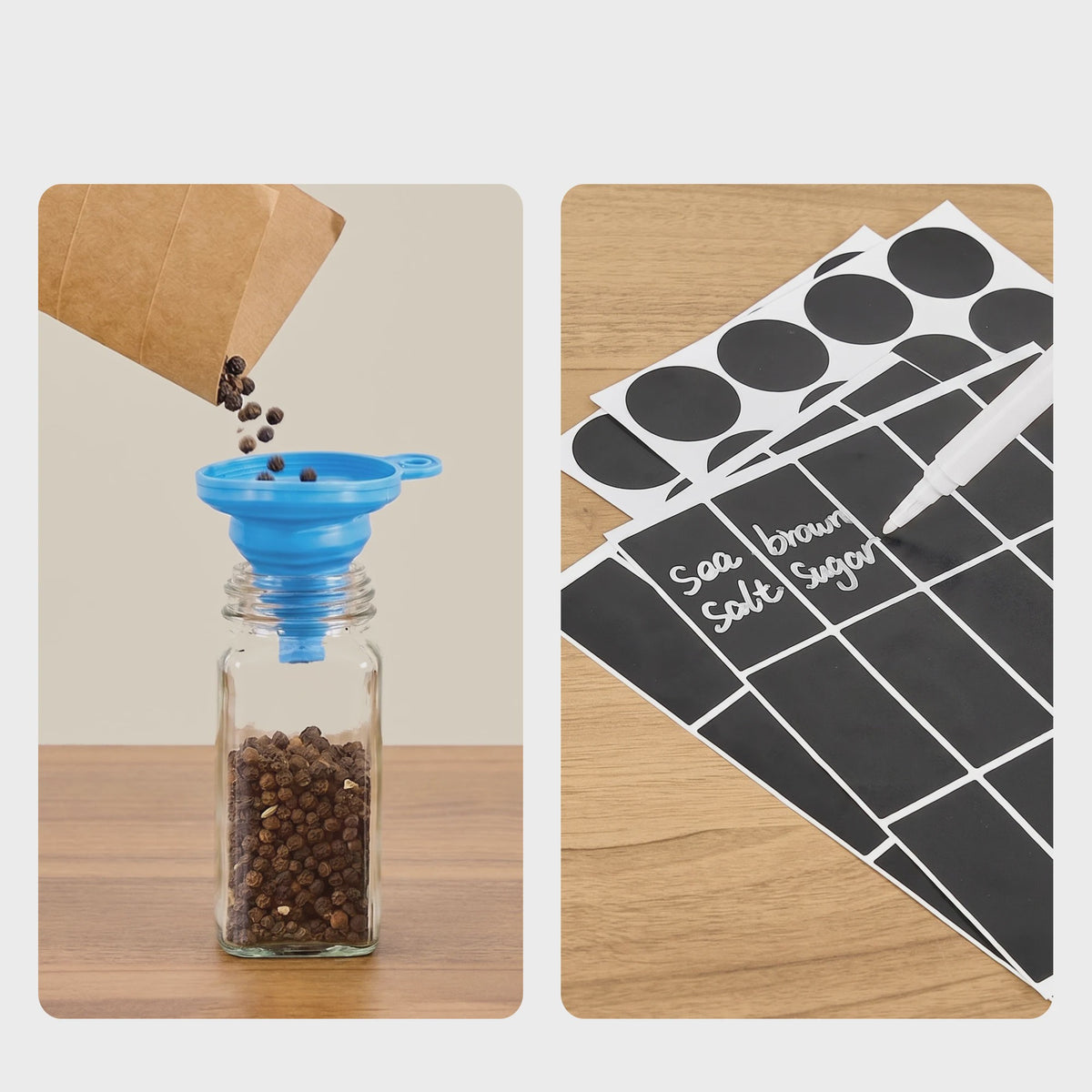 24 Delige Set Glazen Kruidenpotjes 120ml met Shaker Insert - Keuken Organisatie