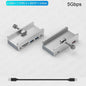 Aluminium USB 3.0/3.2 Hub met Clip: 5Gbps/10Gbps Docking Station voor Monitor & Bureau