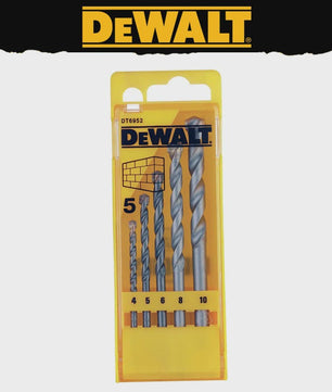 DeWalt DT6952 Steenboor Set 5-delig | Maten 4, 5, 6, 8, 10 mm | Duurzaam & Multifunctioneel
