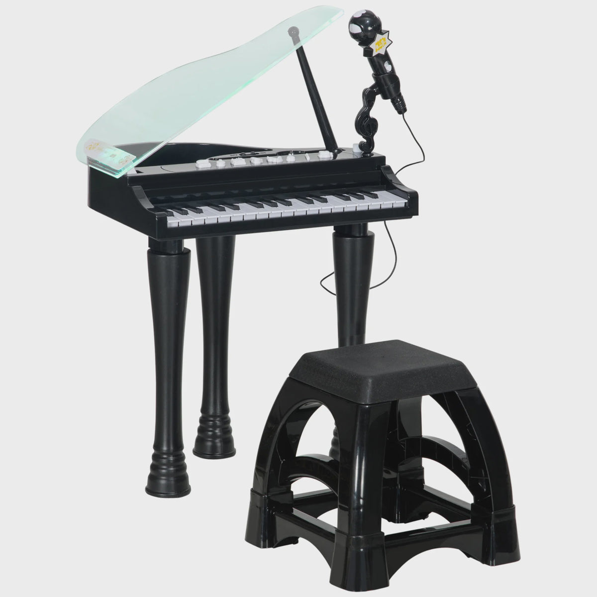 Zwart Kinder Elektrisch Piano Speelgoed met Krukje - 32 Toetsen & Microfoon