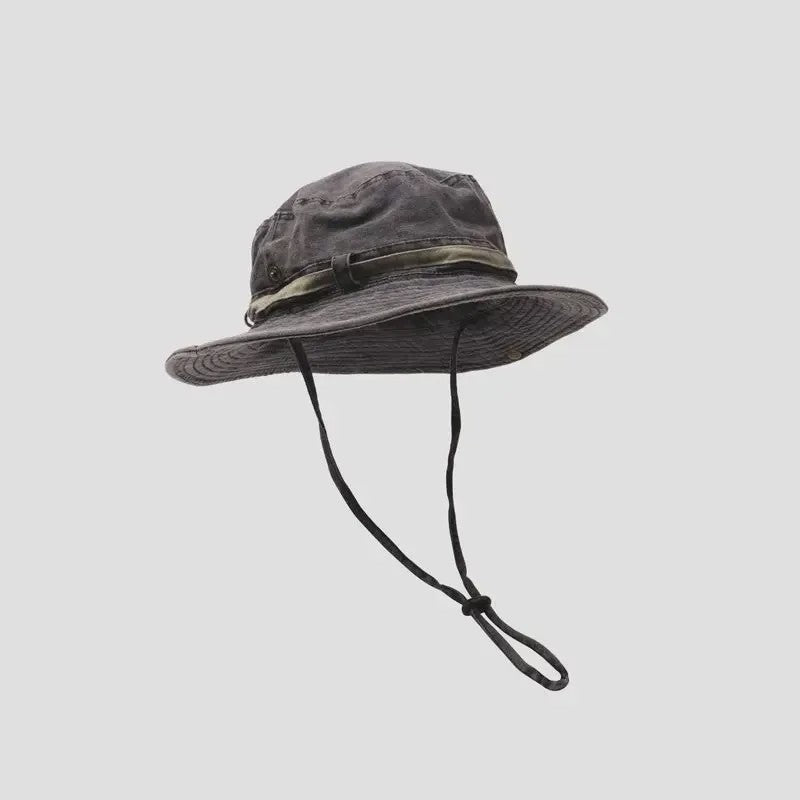 Heren Bucket Hat met Brede Rand - UV Bescherming voor Vissen, Wandelen & Outdoor