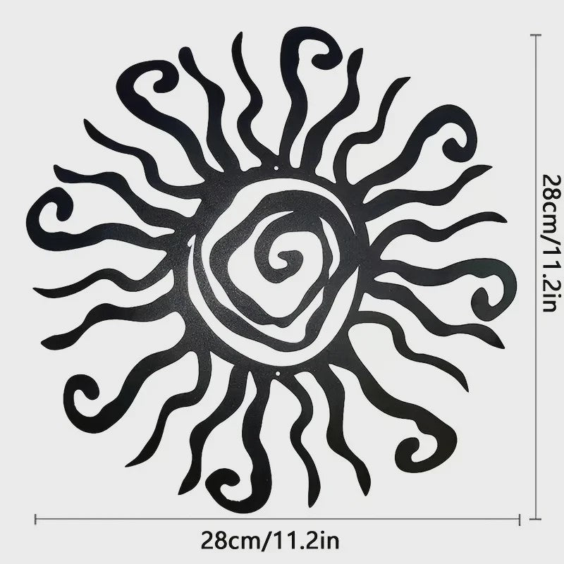 Wacky Zon Metalen Wanddecoratie - 28cm - Roestvrij - Binnen & Buiten