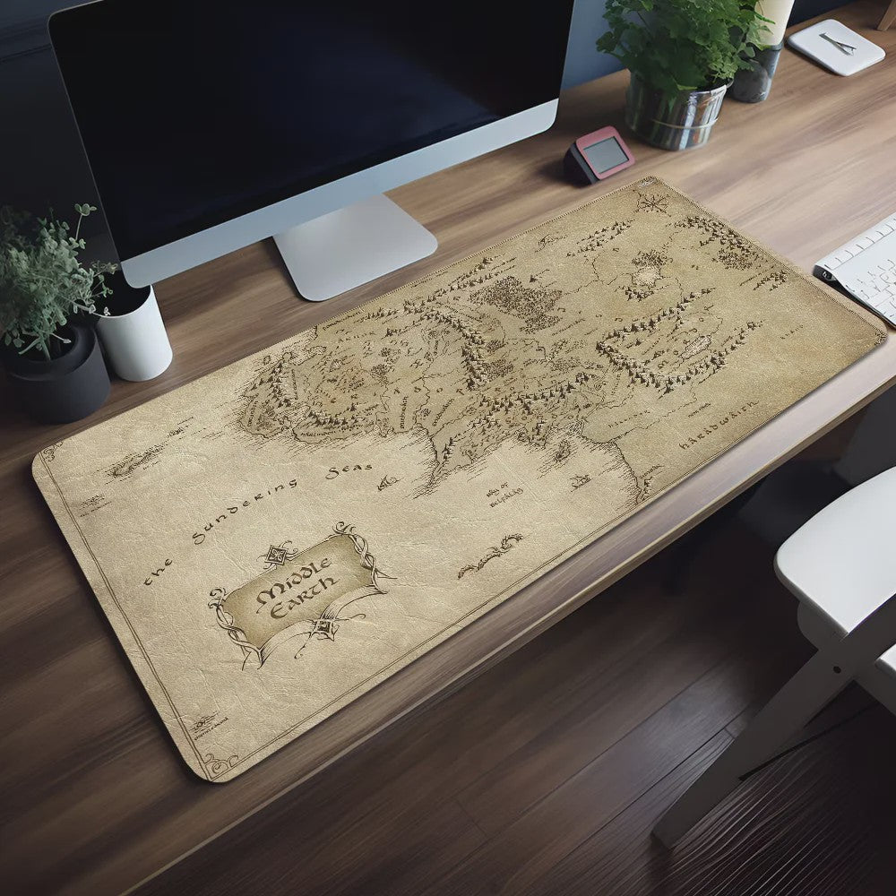 Lord of the Rings Midden-Aarde Kaart Muismat - Extra Groot, Antislip & Dik