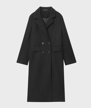 Dames Jas Burgundy - Dubbelzijdig Sluitend, Lange Mouwen, Klassieke Kraag - Herfst Winter Collectie