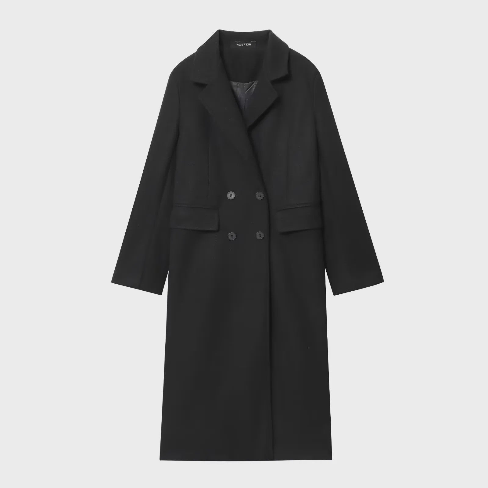 Dames Jas Burgundy - Dubbelzijdig Sluitend, Lange Mouwen, Klassieke Kraag - Herfst Winter Collectie