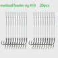 Method Feeder Rigs Set: 10/20 Stuks Haken met Gevlochten Lijn voor Feeder Vissen