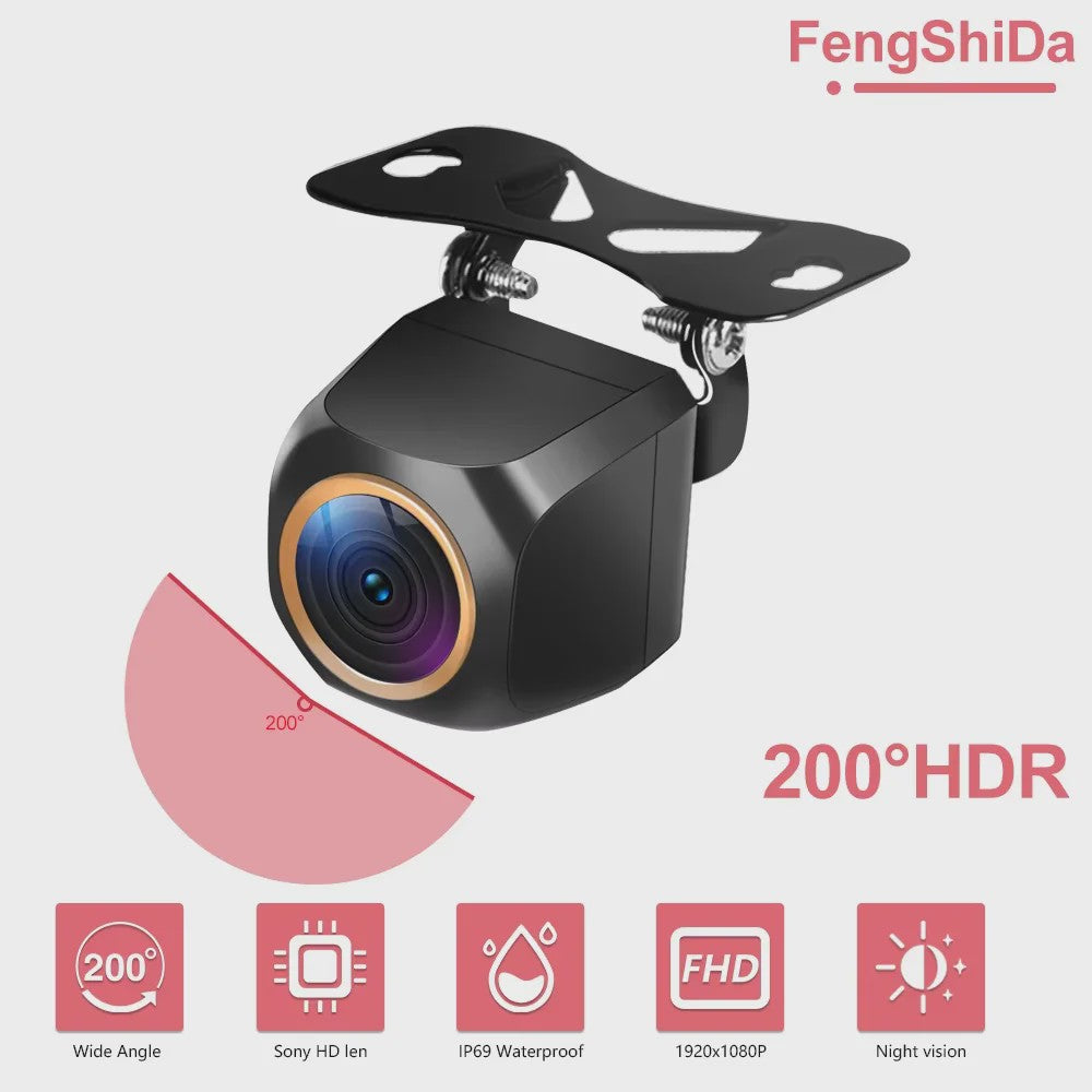 Full HD 1920x1080P Auto Camera met 200° Fisheye Lens, HDR & Nachtzicht - Voor- en Achteruitrijcamera