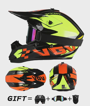 Off Road Motorcross Helm met Vizier & Goggles - Veilig & Comfortabel