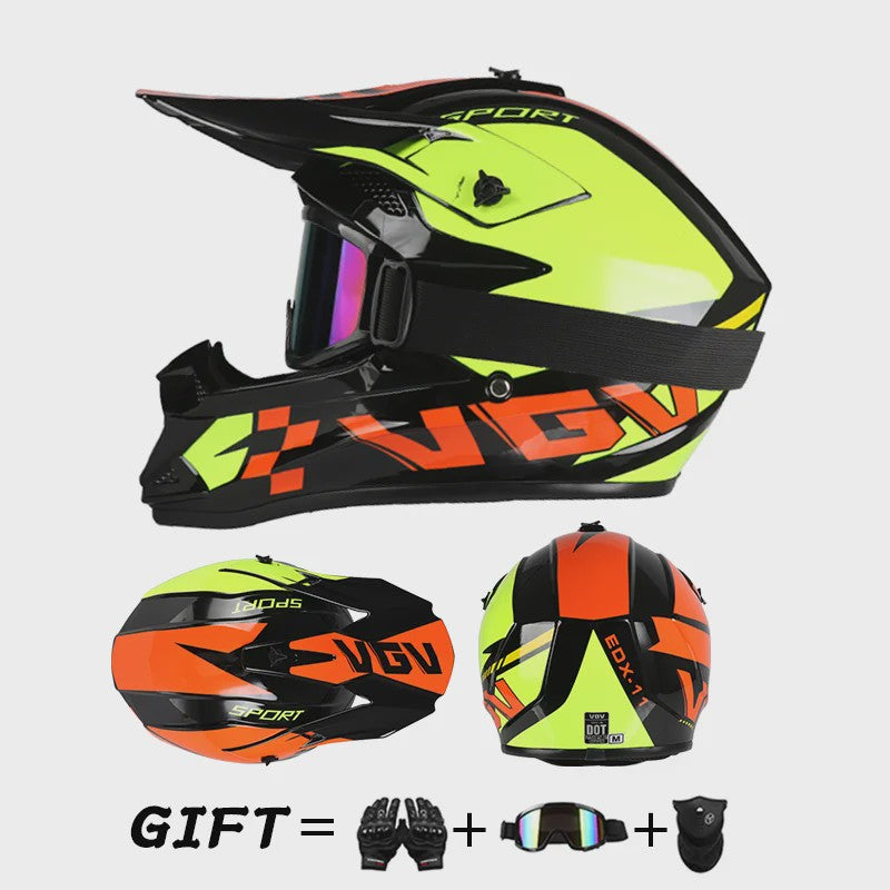 Off Road Motorcross Helm met Vizier & Goggles - Veilig & Comfortabel