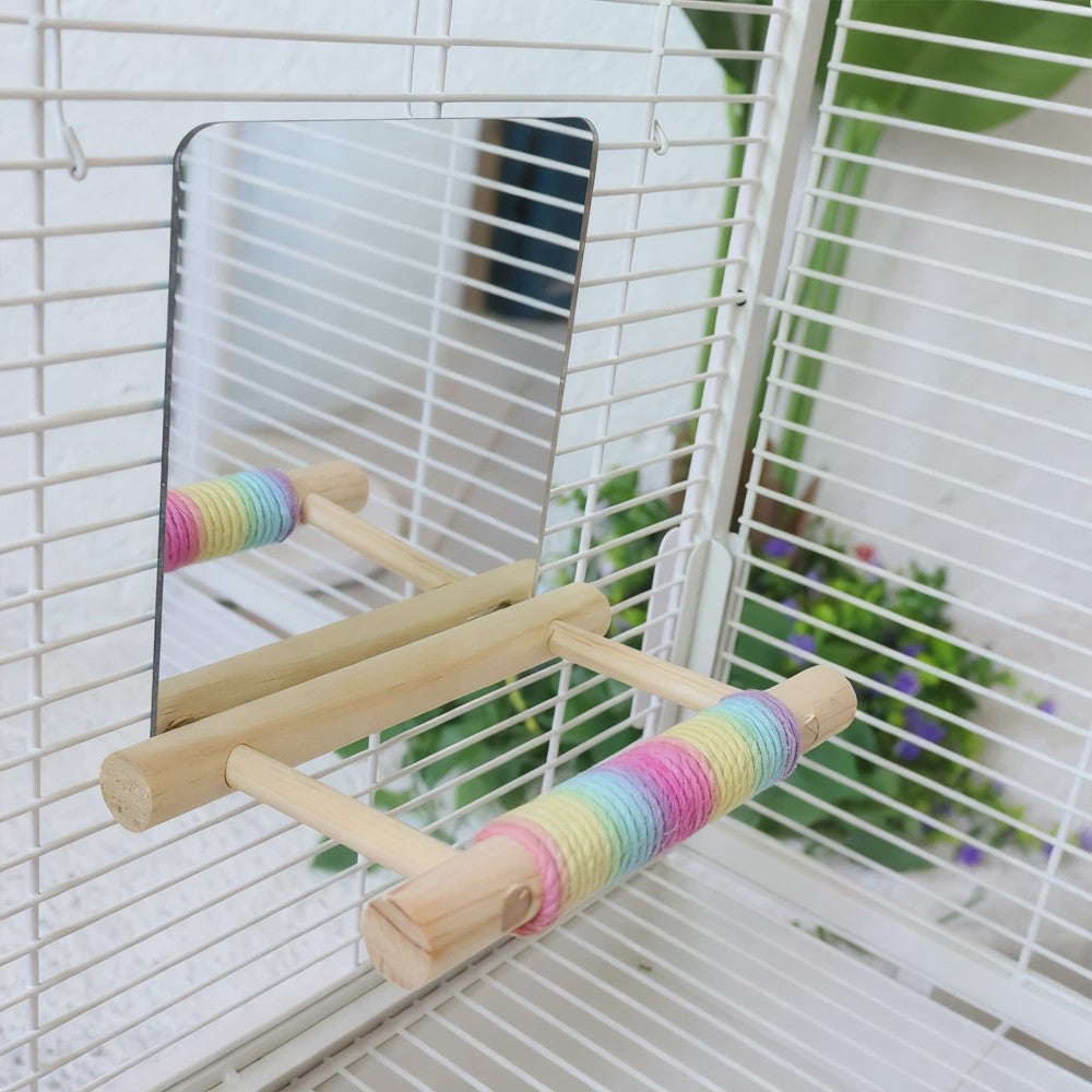 Vogel Speeltoren met Spiegel en Jute Touw - Klimmen, Kauwen & Pootverzorging voor Papegaaien