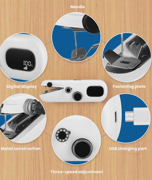 Handheld Sewing Machine, Electric Mini Sewing Machine With Three Speeds Portable, With LED Display, Suitable For DIY, Garments, Curtains, Hand Sewing Machines For Beginners