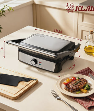 Dubbelzijdige Contactgrill 2200W - Panini Maker & BBQ met Precisie Temperatuurregeling