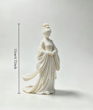 Elegant Chinees Hanfu Damesbeeldje - Oosterse Sculptuur 12cm