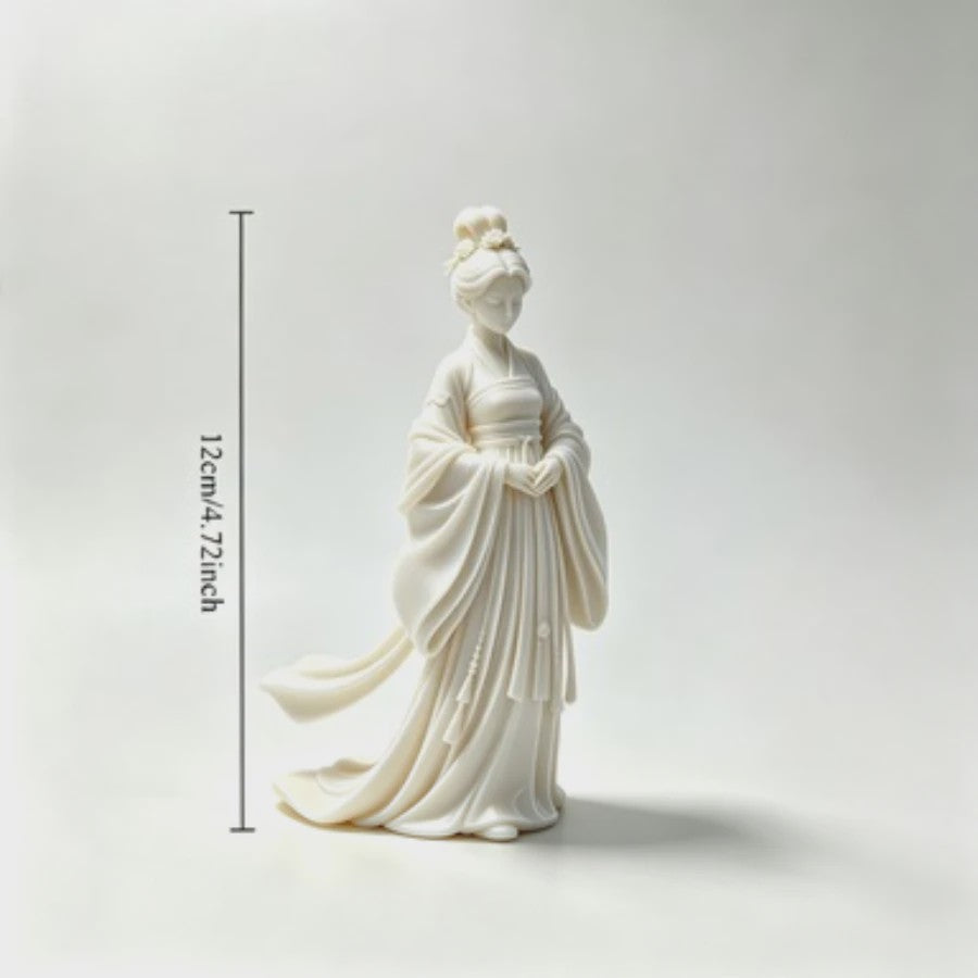 Elegant Chinees Hanfu Damesbeeldje - Oosterse Sculptuur 12cm