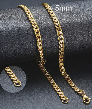 Vnox Gouden Kubaanse Ketting - Roestvrij Staal Unisex Halsketting