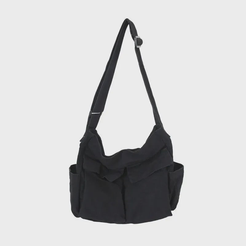 Vintage Canvas Schoudertas Dames - Ruime Crossbody Tas voor Reizen & Mode