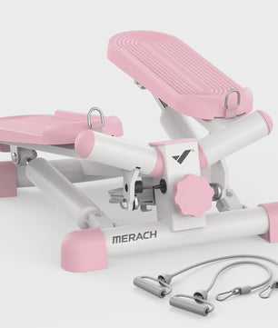 MERACH Mini Stepper met Weerstandsbanden - Twist Stair Climber voor Full Body Workout Thuis (max 150kg)