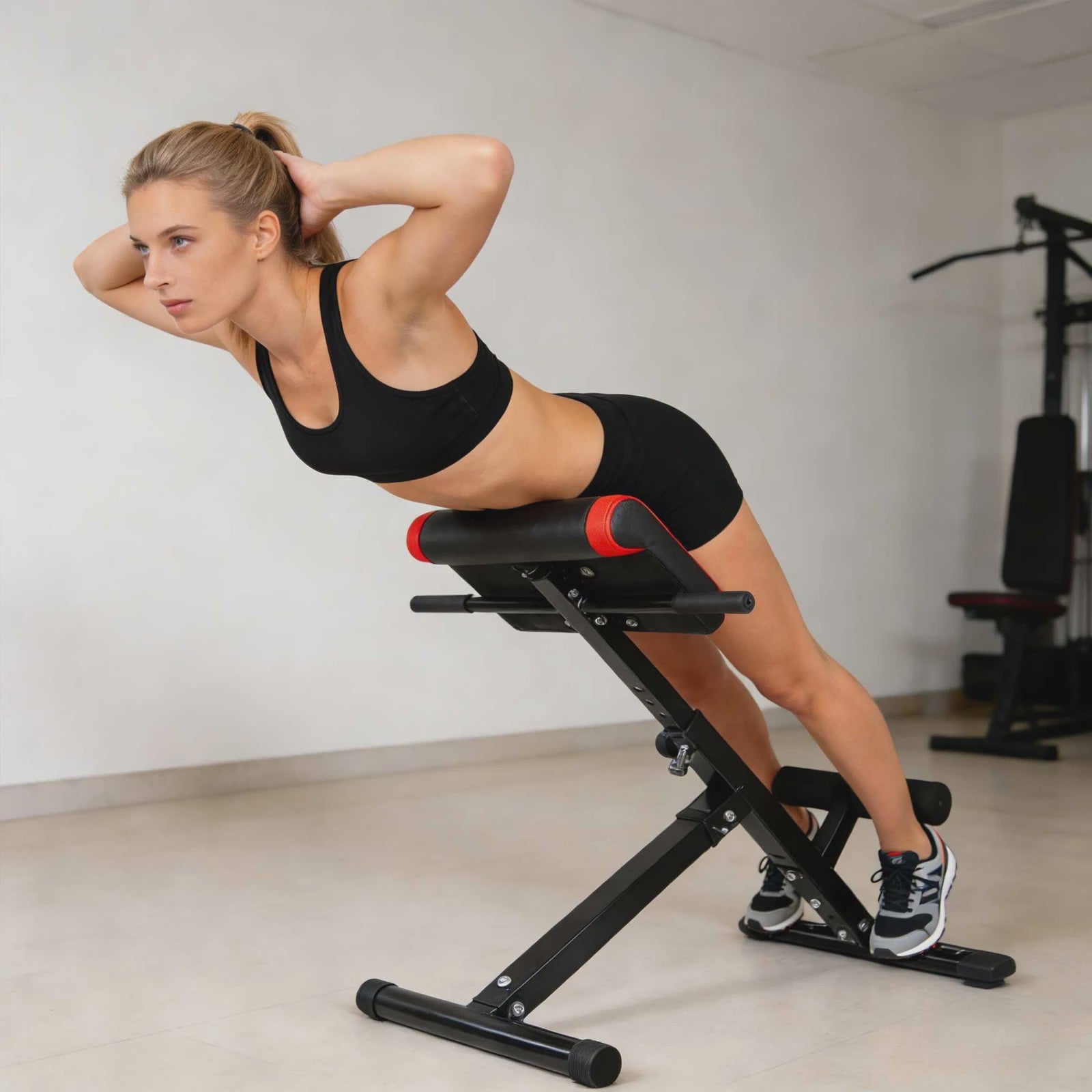3-in-1 Multifunctionele Fitness Bank: Romeinse Stoel & Buiktrainer voor Full-Body Core Training
