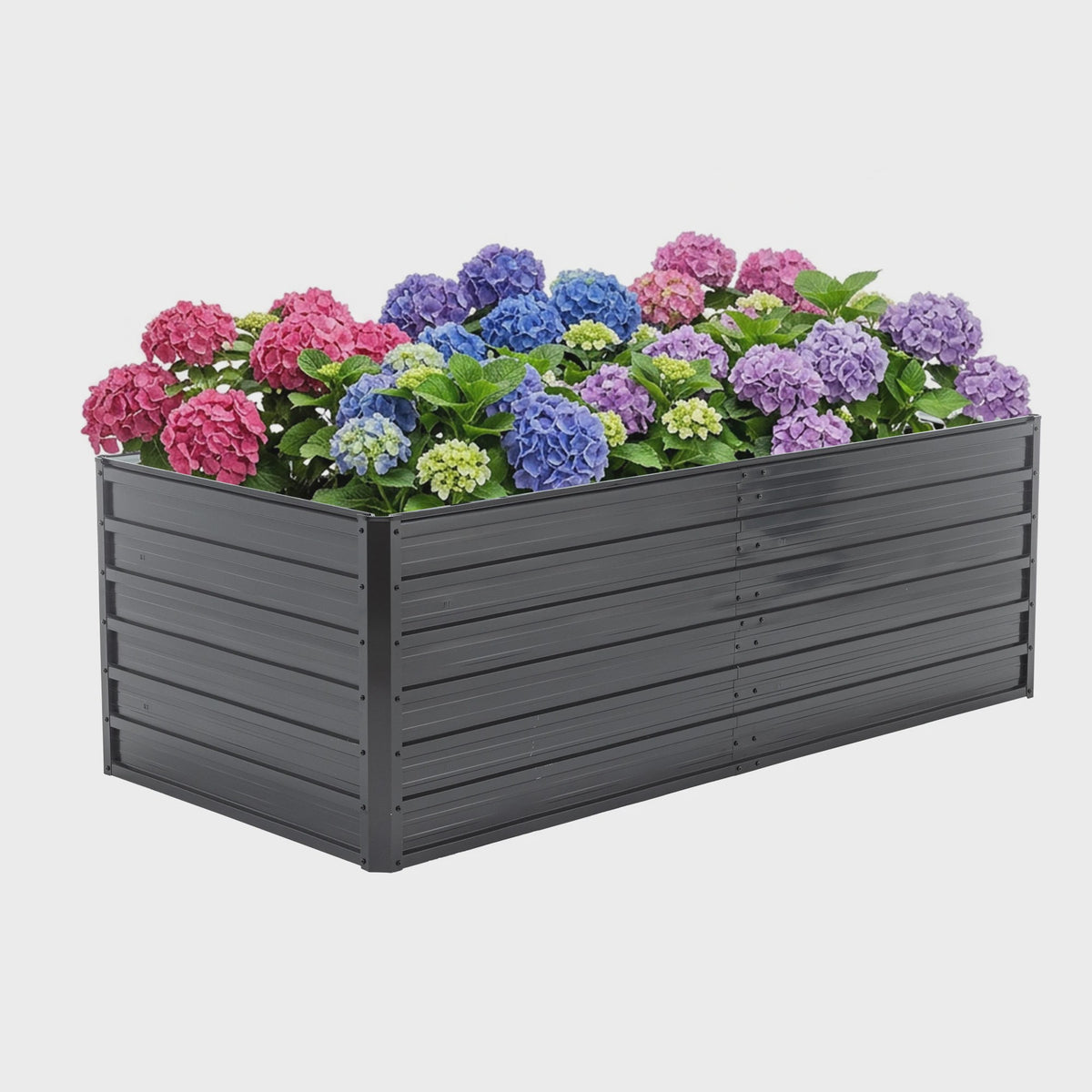 Verhoogd Zwart Metalen Plantenbak 190x90x64cm - Duurzaam & Roestvrij