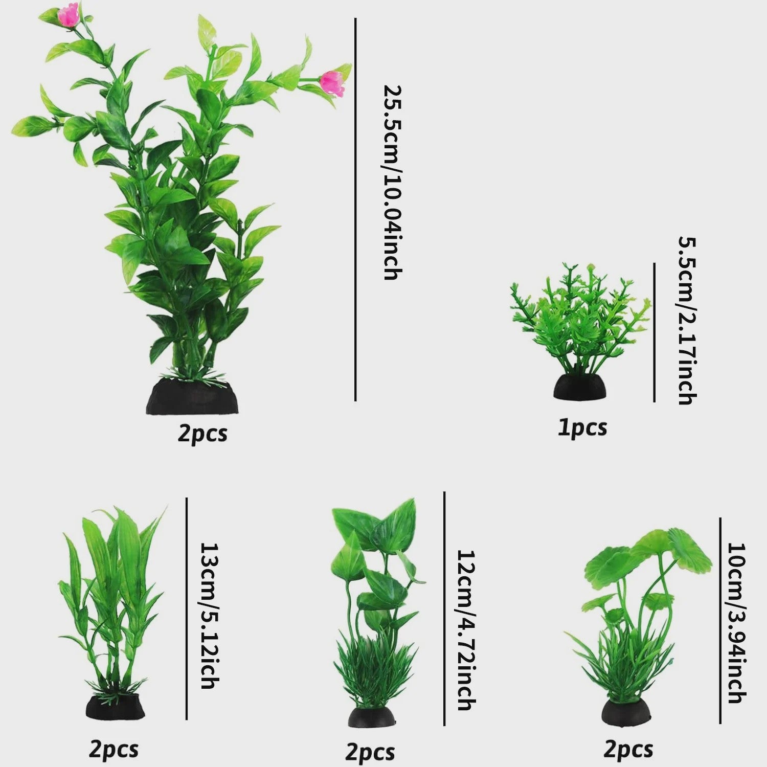 Set van 10 Kunstmatige Aquariumplanten Groen - Decoratie voor Vistank