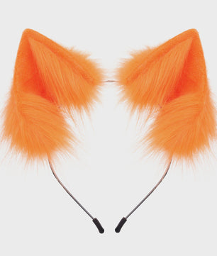 Handgemaakte Pluizige Dierenoren Hoofdband - Kat & Vos Oortjes voor Cosplay & Feest