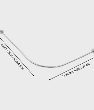 Verstelbare L-vormige Douchegordijnrail RVS - Eenvoudige Installatie Zonder Boren