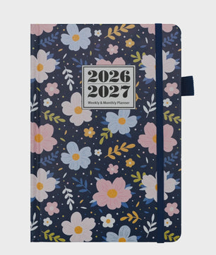 Bloemen A5 Planner 2026-2027: Week & Maand Overzicht met 144 Pagina's