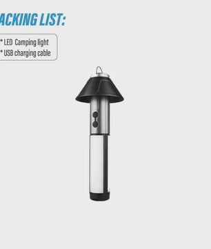 Multifunctionele Campinglamp & Zaklamp 2-in-1, USB Oplaadbaar met Haak