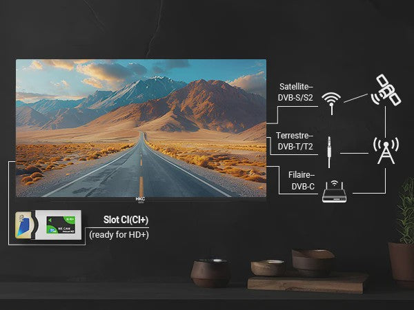 HKC 40-inch Full HD TV met Dolby Audio en Metalen Afwerking