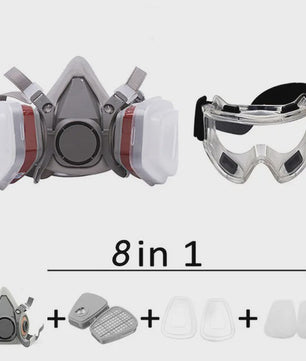 Professioneel Half-Face Stof- en Gasmasker met Verwisselbare Filters voor Schilderen en Spuiten