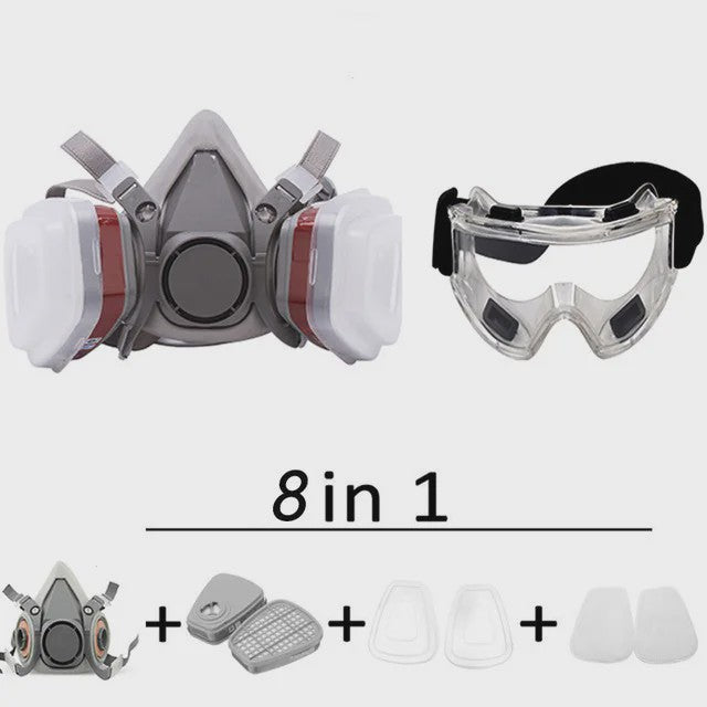 Professioneel Half-Face Stof- en Gasmasker met Verwisselbare Filters voor Schilderen en Spuiten
