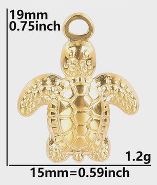 6x Goudkleurige Zee Dieren Bedeltjes Set - Schildpad, Schelp, Zeester - DIY Sieraden Maken